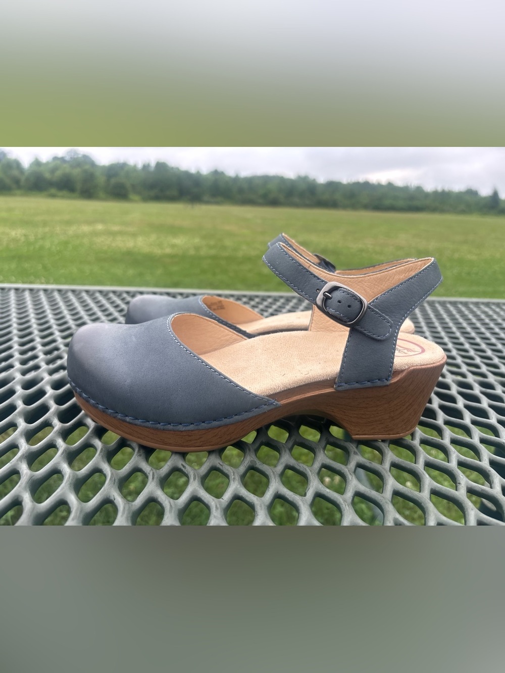 Dansko Sam Mary Jane Clogs Denim Burnished Nubuck Sandals Work Shoes 38 7.5-8 - Picture 5 of 10